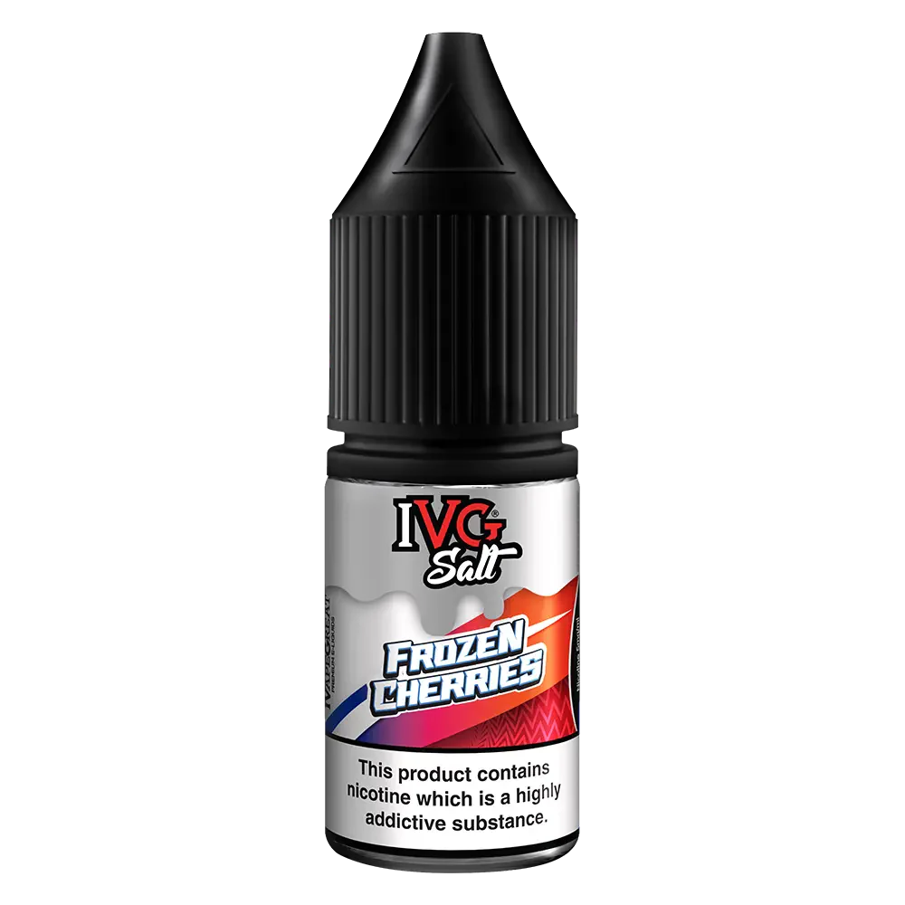 IVG Salt Frozen Cherries e-liquid bottle on a white background