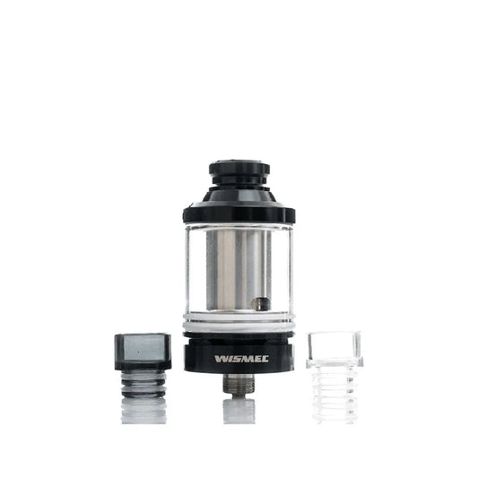 Wismec amor mini atomizer dismantled on white background