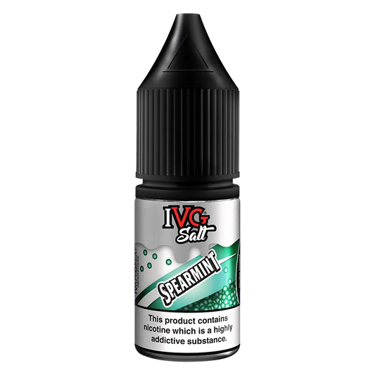 IVG Salt Spearmint vape juice bottle on a white background