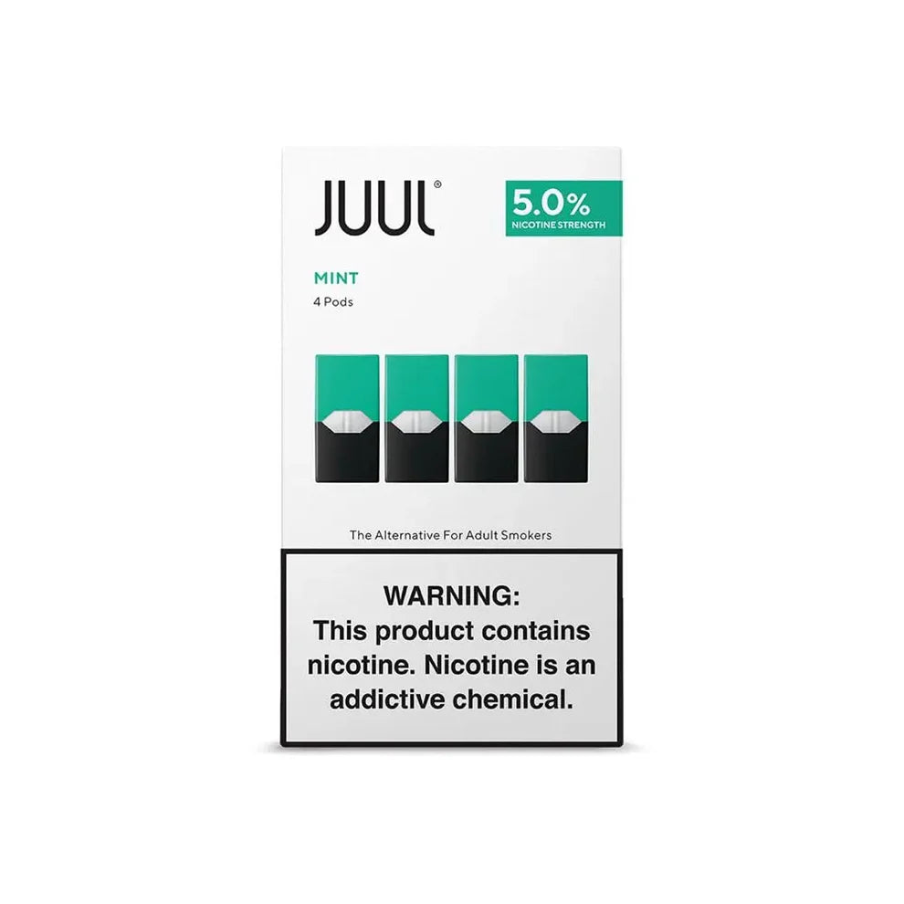 JUUL Mint vape pods packaging on a white background