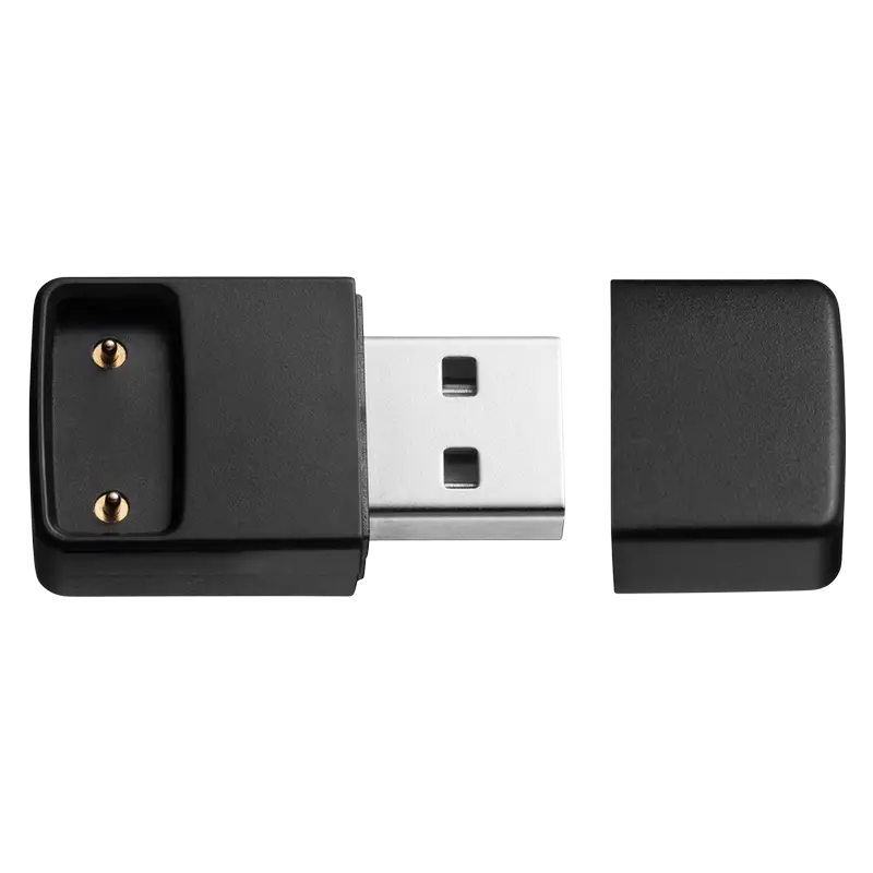 Black USB Juul vape charger on a white background