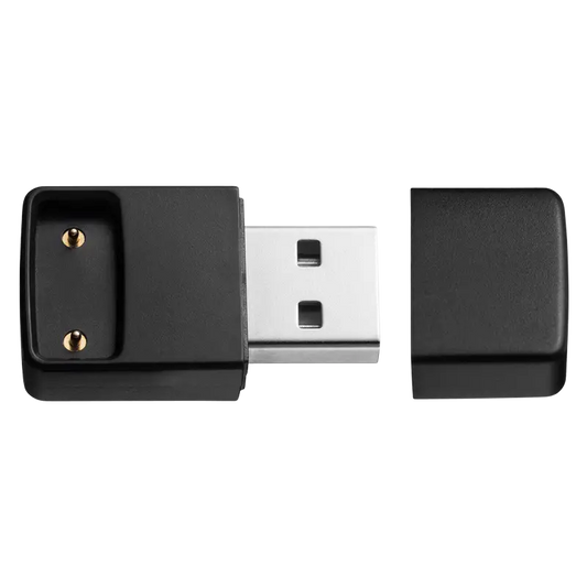 Black USB Juul vape charger on a white background