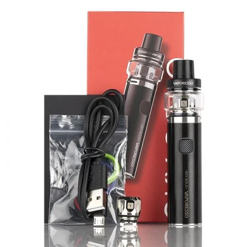Vaporesso sky solo plus vaping device set with accessories on a white background