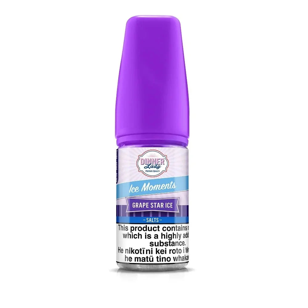 Bottle of Dinner Lady Nic Salt, Grape Star Ice Flavour