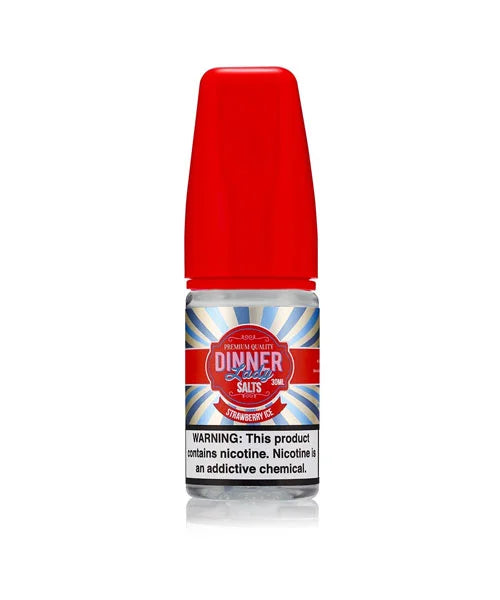 Bottle of Dinner Lady Nic Salt, Strawberry Ice Flavour