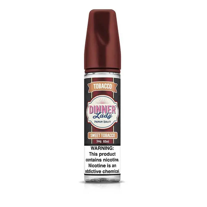Dinner Lady Sweet Tobacco vape juice bottle on a white background