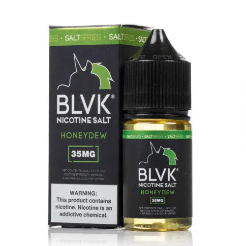BLVK Nicotine Salt Honeydew 35MG bottle and packaging on a white background