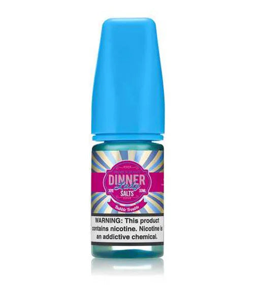 Bottle of Dinner Lady Nic Salt, Bubble Trouble Flavour