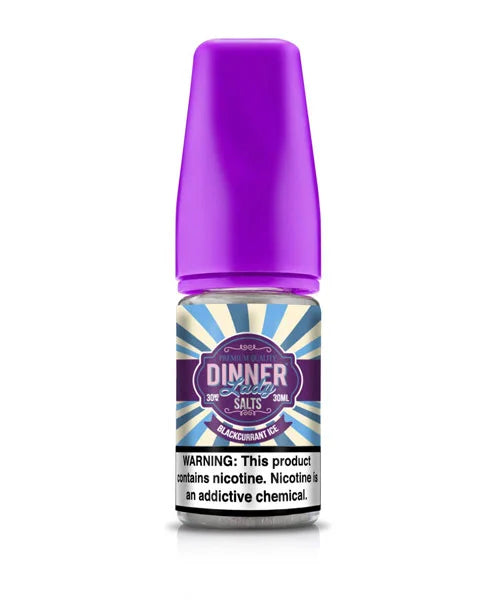 Bottle of Dinner Lady Nic Salt, Blackcurrant Ice Flavour