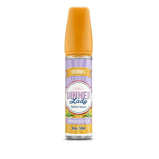 Dinner Lady Mango Ice Tea vape juice bottle on a white background
