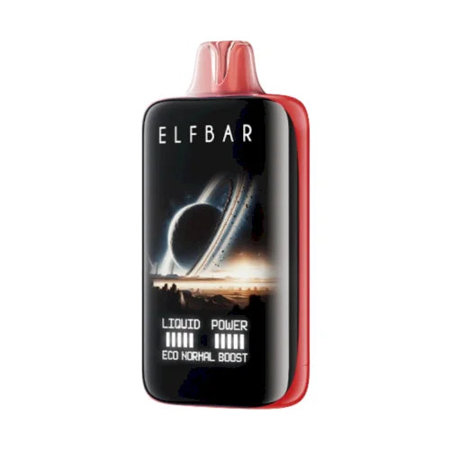 Elfbar vape device with a black and red design on a white background