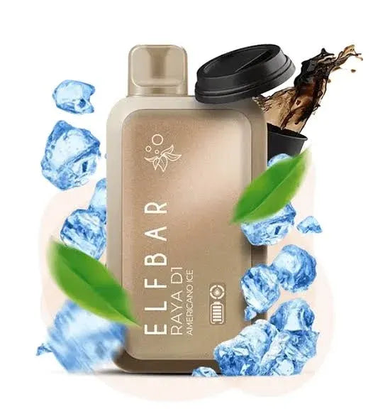 Elfbar raya d1 americano ice vape device creative