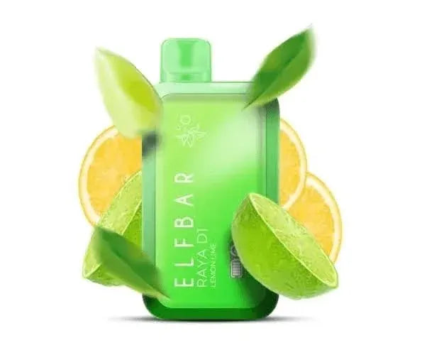 Elfbar raya d1 lemon lime vape device with sliced lime creatives