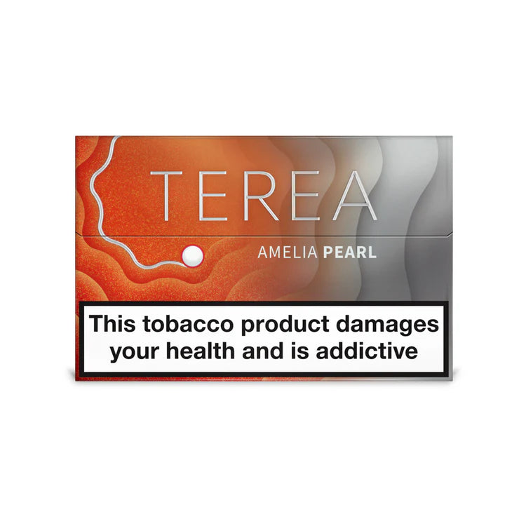 Terea Amelia Pearl packaging with warning label on a white background