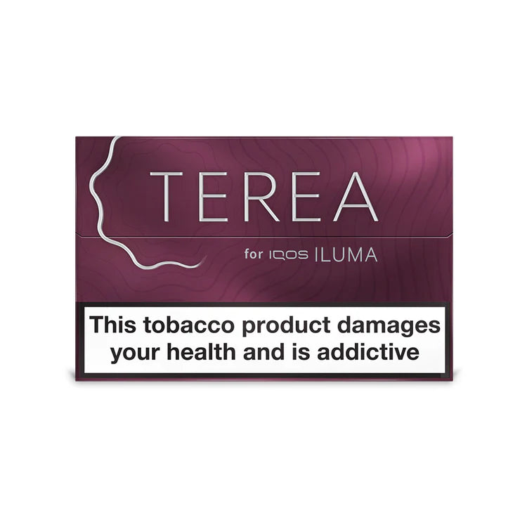 Terea Russet for IQOS ILUMA packaging with warning text on a white background