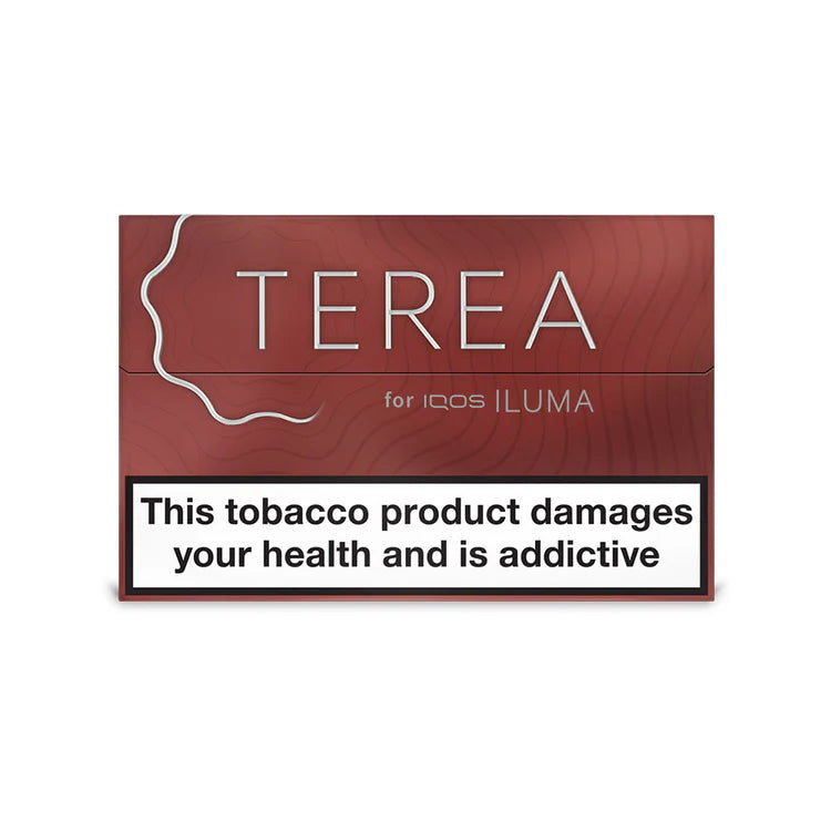 Terea Sienna cigarette packaging with warning label on a white background
