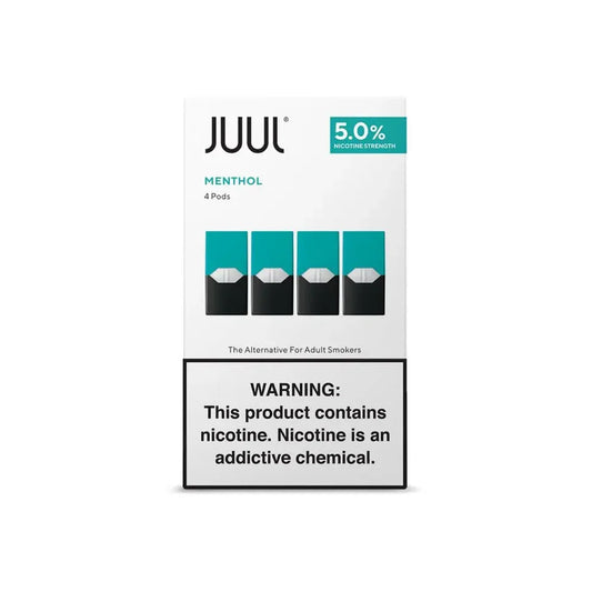 JUUL Menthol vape pod packaging on a white background