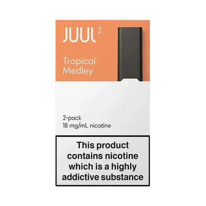 Juul2 Tropical Medley pods packaging on a white background