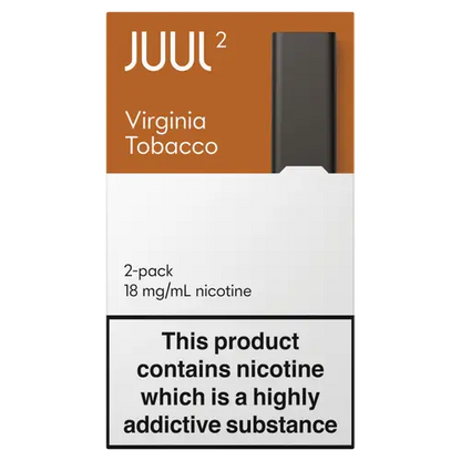 Juul2 Virginia Tobacco pods packaging on a white background