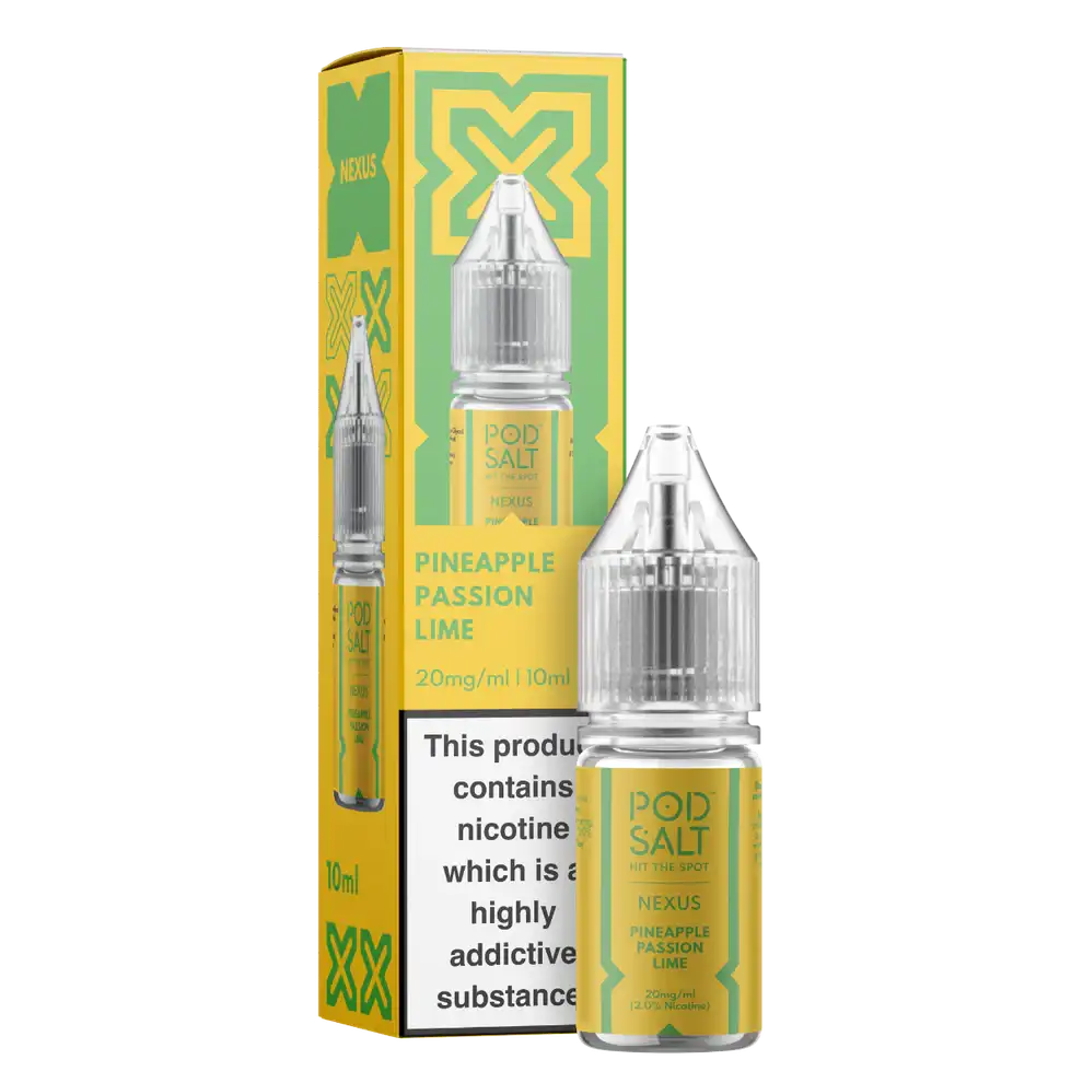 Nexus Pod Salt Pineapple Passion Lime nicotine salt packaging on a white background