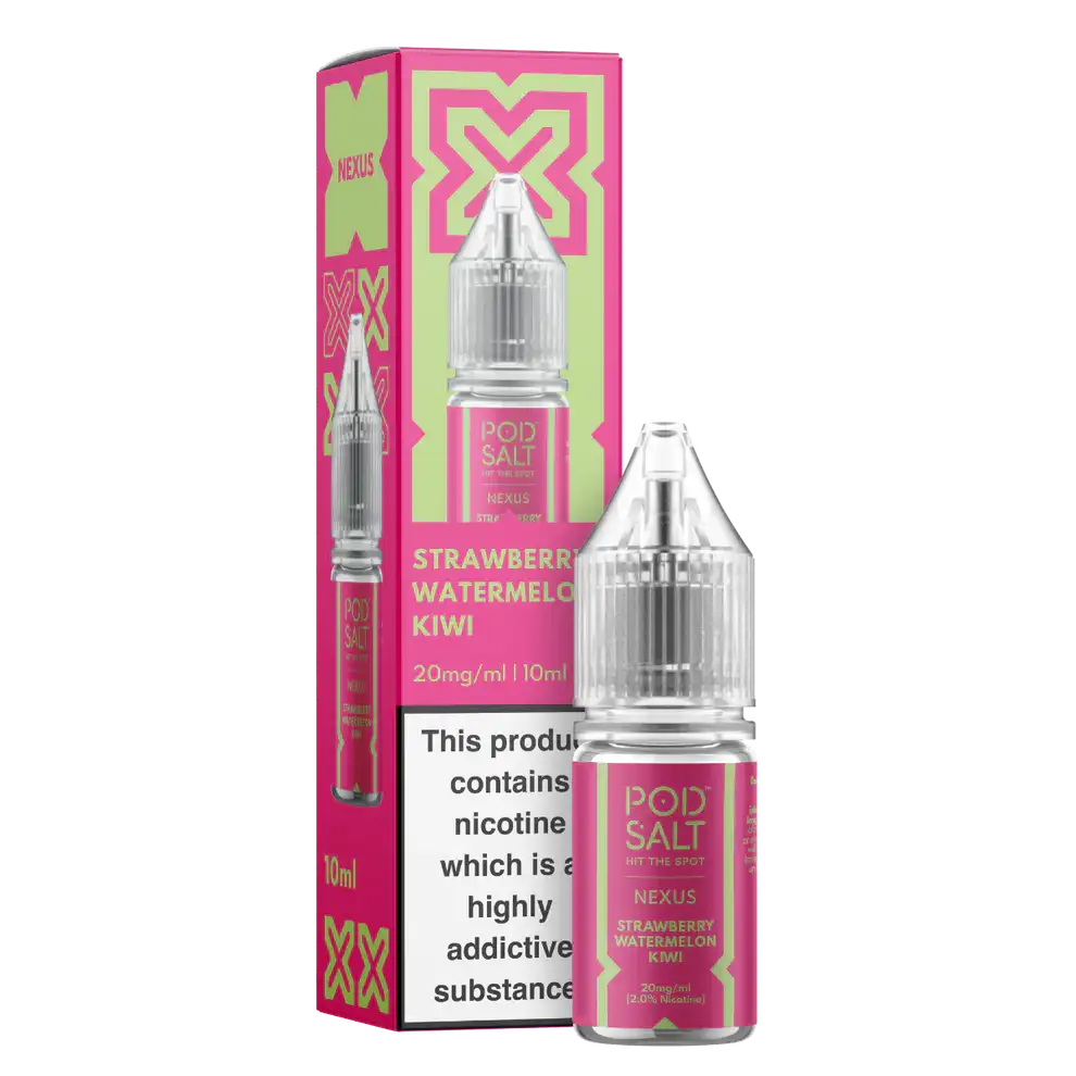 Nexus Pod Salt Strawberry Watermelon Kiwi nicotine salt packaging on a white background