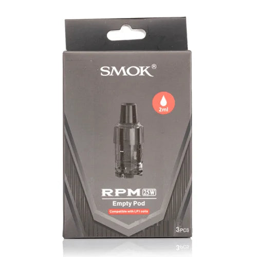Smok RPM 25W empty pod packaging on a white background
