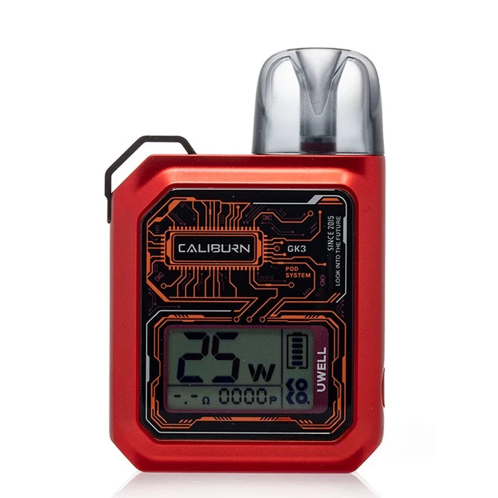 Caliburn gk3 pod system - red colour with display screen