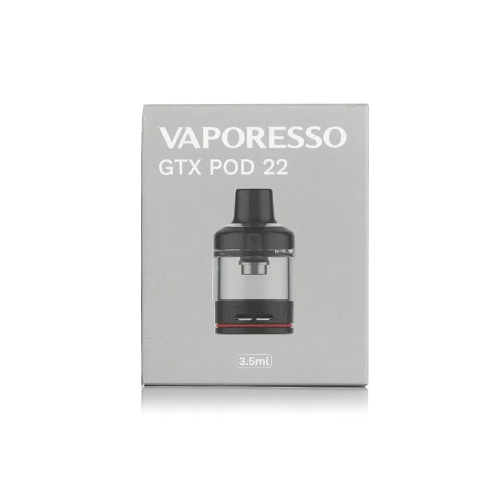 Vaporesso GTX Pod 22 packaging on a white background