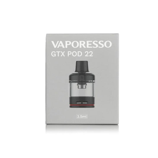 Vaporesso GTX Pod 22 packaging on a white background
