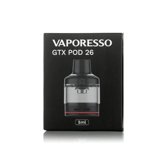 Vaporesso GTX Pod 26 packaging on a white background