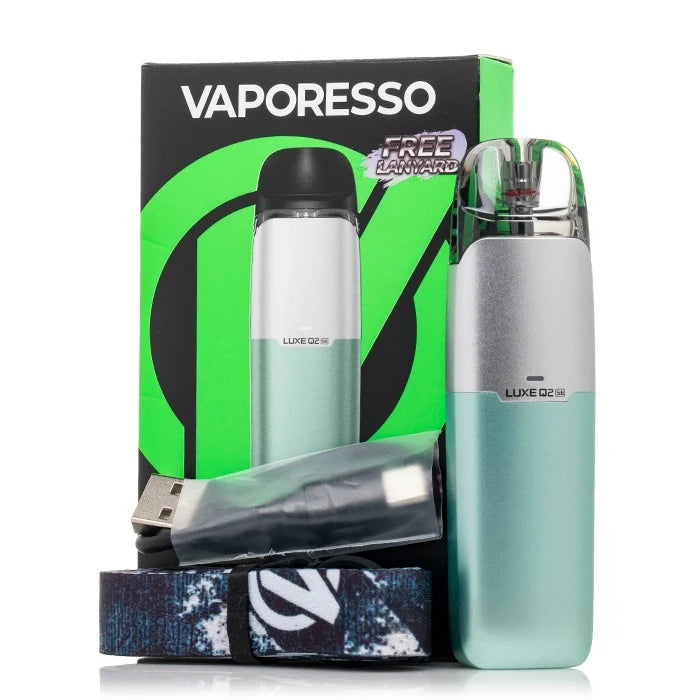 Vaporesso luxe q2 se vape device with accessories on a white background