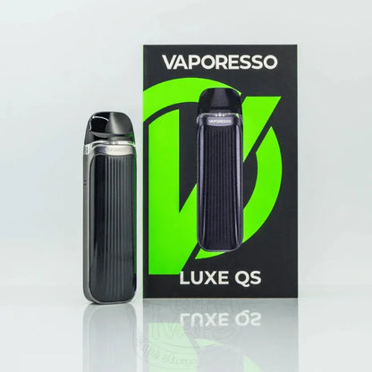 Vaporesso Luxe QS vaping device and packaging on a white background
