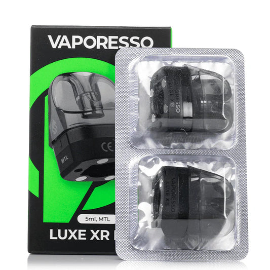 Vaporesso Luxe XR vaping pods packaging with two clear plastic bags containing the pods.