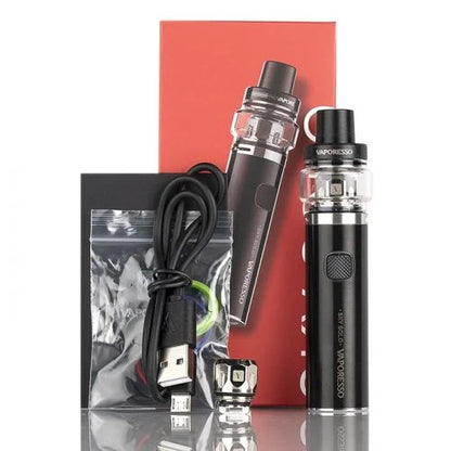 Vaporesso sky solo plus vaping device set with accessories on a white background